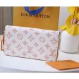 Louis Vuitton LV Unisex Zippy Wallet Beige Monogram Coated Canvas Calf Leather Cheap