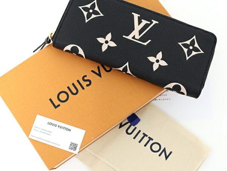 LOUIS VUITTON Portefeuille Clemence Round Long Wallet M81460 Black Beige Online Hot Sale