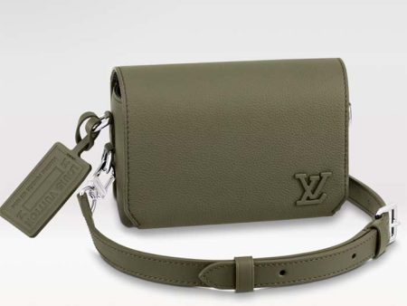 Louis Vuitton Unisex Fastline Wearable Wallet Khaki Green Cowhide Leather Discount