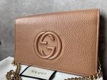 Gucci Rose Beige Soho Chain Wallet on Sale