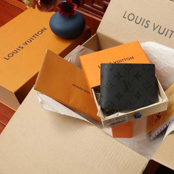 Louis Vuitton LV Unisex Slender Wallet Monogram Eclipse Coated Canvas Cheap