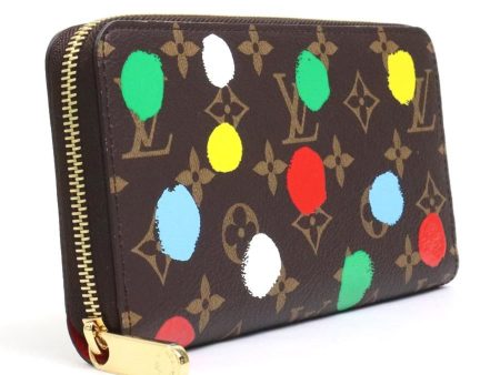 LOUIS VUITTON Round Zipper Long Wallet Monogram Painted Dot LV x YK Zippy Canvas Brown Multicolor Unisex M81864 99541f Supply