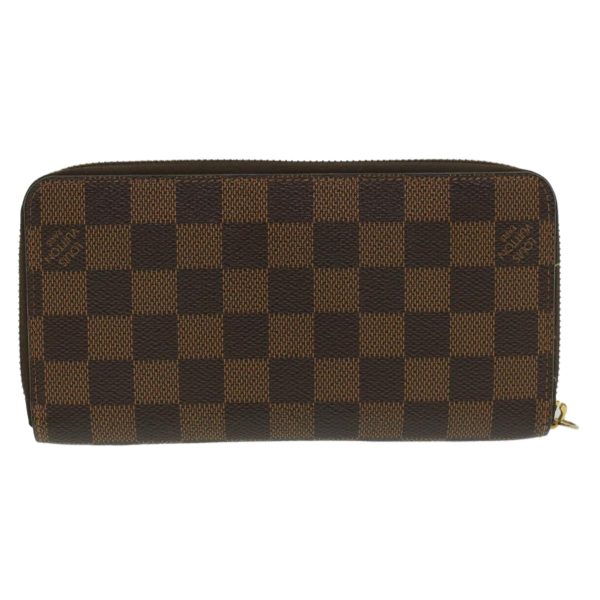 LOUIS VUITTON Damier Ebene Zippy Wallet Long Wallet N41661 LV Auth 33207 For Discount