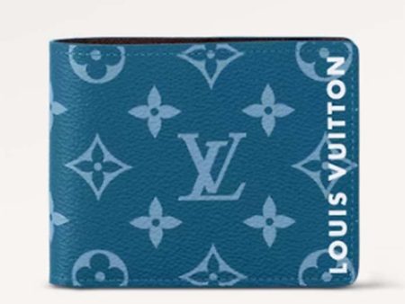 Louis Vuitton LV Unisex Slender Wallet Atlantic Blue Monogram Coated Canvas on Sale