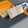 Louis Vuitton LV Unisex Zippy Wallet Damier Azur Coated Canvas Cowhide Leather on Sale