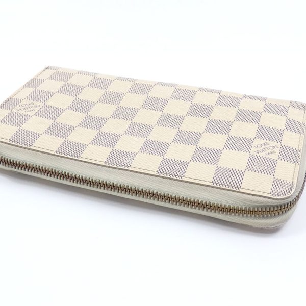 Louis Vuitton Round Long Wallet Damier Azur Zippy Organizer N60012 Women Men For Sale