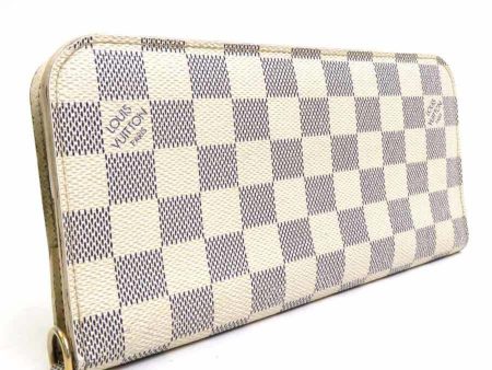 LOUIS VUITTON Bifold Long Wallet Damier Azur Portefeuille Unsolit Canvas Azure Ladies N63072 e55795a Cheap