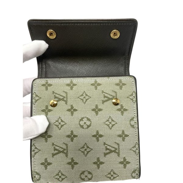 LOUIS VUITTON Louis Vuitton Monogram Mini Lin Pattern Porte-Billets Compact Wallet - Green For Discount