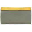 Celine Tri-Fold Wallet Trifold Multifunction Yellow Gray Beige 105853 Leather Celine Calfskin Women s Genuine Online Sale