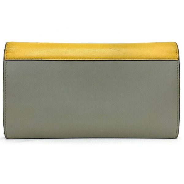 Celine Tri-Fold Wallet Trifold Multifunction Yellow Gray Beige 105853 Leather Celine Calfskin Women s Genuine Online Sale