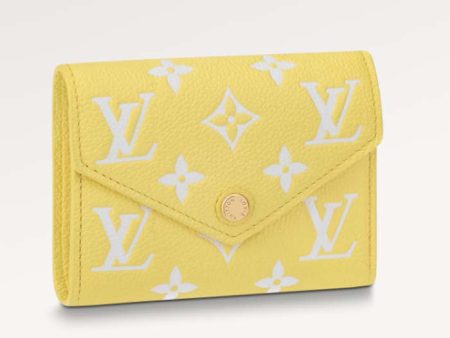 Louis Vuitton Unisex Victorine Wallet Lemon Yellow Monogram Empreinte Embossed Supple Grained Cowhide Discount