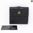 Bi-Fold CC Wallet Black Caviarskin Leather For Cheap