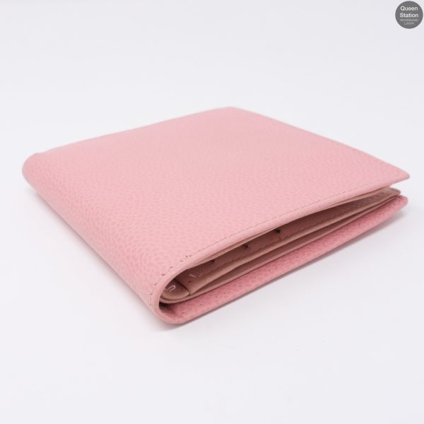 Pink Caviarskin Square Wallet on Sale