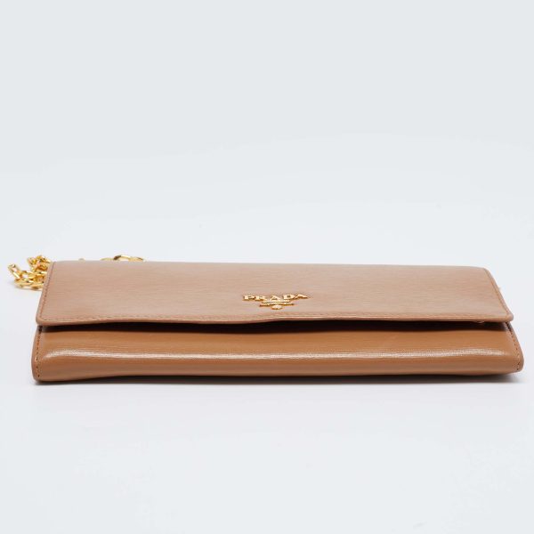 Prada Beige Vitello Move Leather Wallet on Chain Online Hot Sale