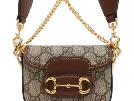 GUCCI Horsebit 1955 Strap Wallet Beige Brown 699760 GG SupremeCanvas Leather For Cheap