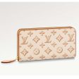 Louis Vuitton LV Unisex Zippy Wallet Beige Monogram Coated Canvas Calf Leather Cheap