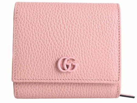 Gucci leather double G medium folio compact wallet pink Hot on Sale