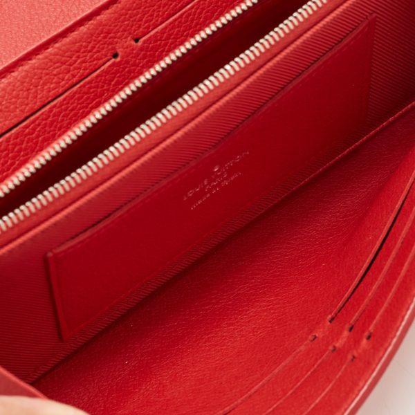 LOUIS VUITTON Red Leather Lockme II Wallet Fashion