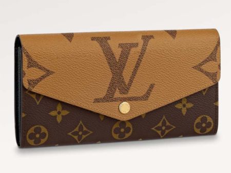 Louis Vuitton LV Unisex Sarah Wallet Monogram Reverse Coated Canvas Cowhide Leather Online Sale