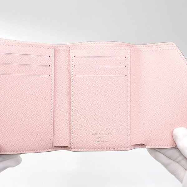 LOUIS VUITTON Trifold Wallet Damier Portefeuille Victorine Women s N61700 Ebene Rose Ballerine Online