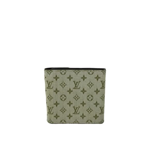 LOUIS VUITTON Louis Vuitton Monogram Mini Lin Pattern Porte-Billets Compact Wallet - Green For Discount