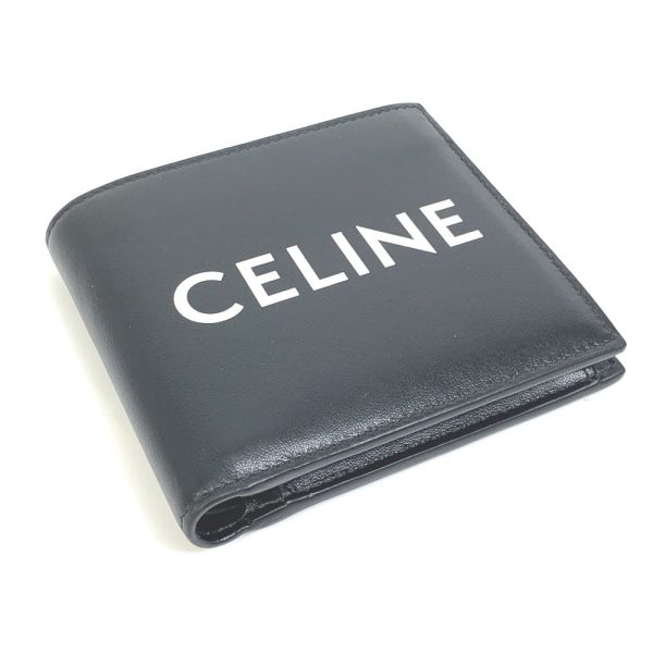 CELINE Folded wallet 10C873DME leather black logo Bi-fold wallet Women Secondhand Online Sale