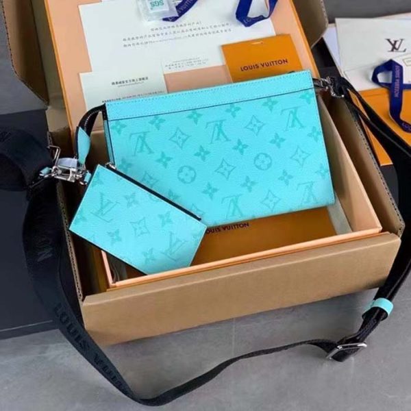 Louis Vuitton LV Unisex Gaston Wearable Wallet Miami Green Coated Canvas Cowhide Leather Sale