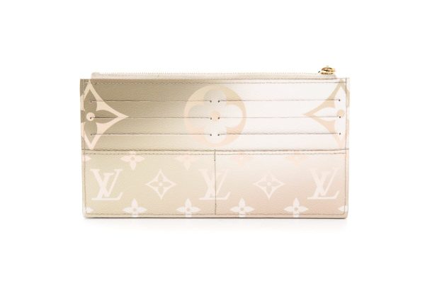 Louis Vuitton Monogram Sunset Khaki Slim Purse Wallet Online now