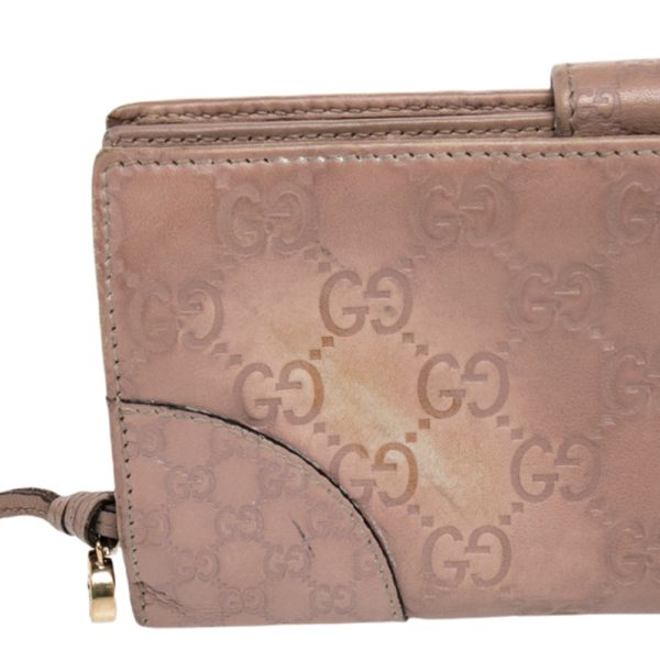 Gucci Beige Guccissima Leather Bree Bifold Wallet Cheap