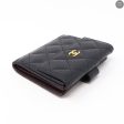 Bi-Fold CC Wallet Black Caviarskin Leather For Cheap