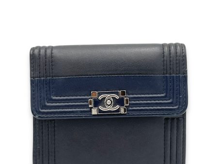 Boy Black Wallet in Lambskin, Silver hardware Online Sale