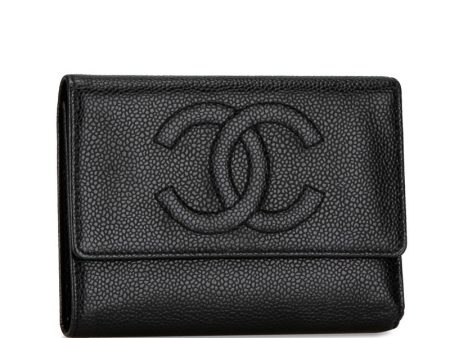 Chanel Coco Mark Compact Trifold Wallet Leather Short Wallet A13226 in Good condition Online Hot Sale