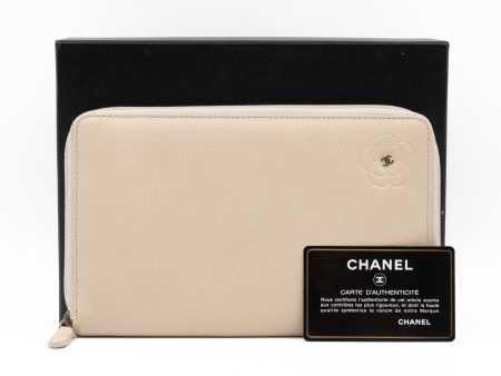 Classic Zip Around Organizer Wallet Ivory White Leather Sale