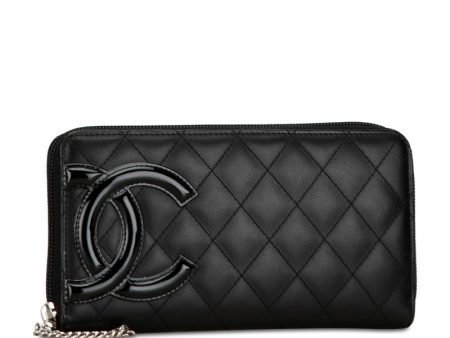 Chanel Cambon Quilted Leather Zip Around Wallet Leather Long Wallet in Good condition Cheap