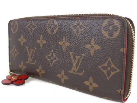 LOUIS VUITTON Portefeuille Clemence Flower Charm M62940 Monogram Canvas Brown GI4108 Women s Long Wallet Discount