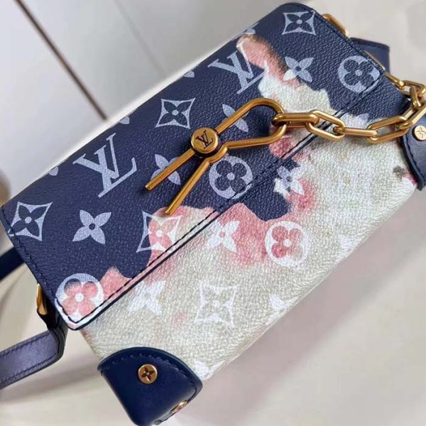 Louis Vuitton Unisex LV Steamer Wearable Wallet Ink Blue Monogram Bleach Coated Canvas Discount