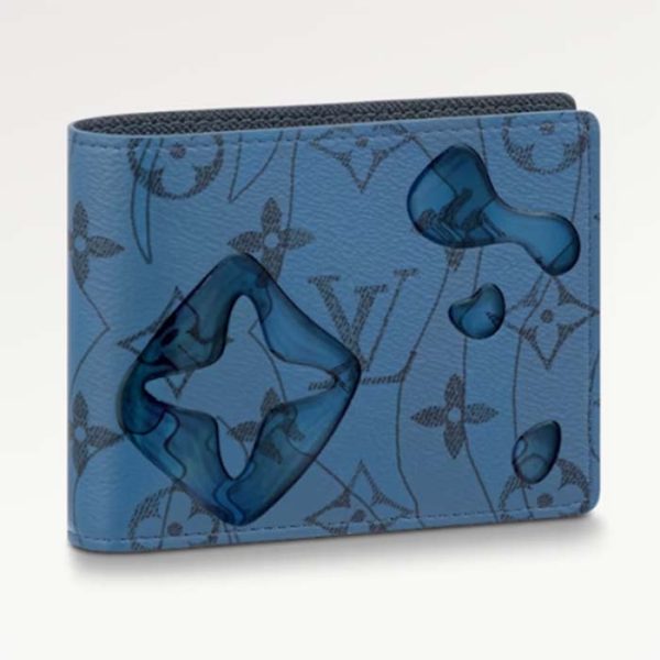 Louis Vuitton LV Unisex Slender Wallet Abyss Blue Monogram Aquagarden Coated Canvas Cheap