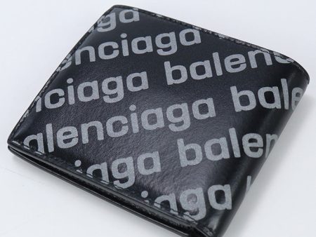 BALENCIAGA fold coin wallet Bi-fold wallet with coin purse leather mens For Discount