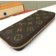 Louis Vuitton LV Unisex Clémence Wallet Brown Red Damier Ebene Coated Canvas For Sale