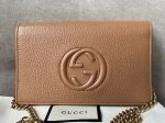 Gucci Rose Beige Soho Chain Wallet on Sale