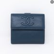 Bi-Fold CC Wallet Navy Caviarskin Leather For Cheap