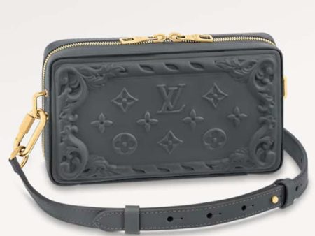 Louis Vuitton LV Unisex Soft Trunk Wearable Wallet Dark Shadow Gray Calf Leather Discount