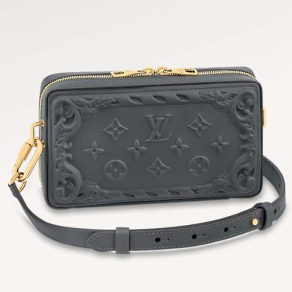 Louis Vuitton LV Unisex Soft Trunk Wearable Wallet Dark Shadow Gray Calf Leather Discount