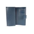 Gucci wallet Women s leather large check book style Navy 231843 Online Sale