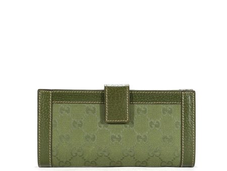 Gucci Women s Wallet GG logo fabric & leather Green 231839 For Discount