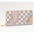 Louis Vuitton LV Unisex Zippy Wallet Damier Azur Coated Canvas Cowhide Leather on Sale