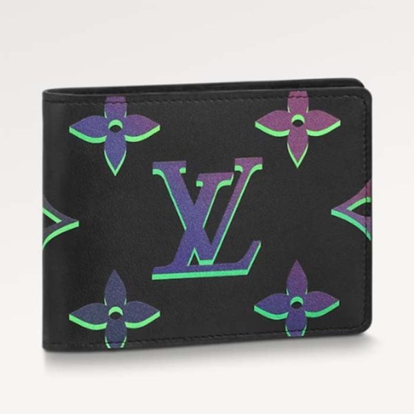 Louis Vuitton LV Unisex Multiple Wallet Black Borealis Calf Leather Textile Lining Online Hot Sale