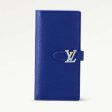 Louis Vuitton Unisex LV Vertical Wallet Blue Taurillon Calf-Leather Sliding Capucines Closure Hot on Sale