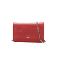 Camellia Lambskin Leather Wallet on Chain Red SHW Online Hot Sale