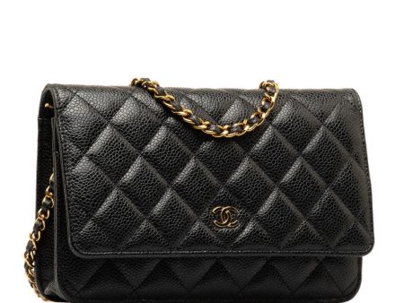 Chanel CC Caviar Wallet on Chain  Leather Shoulder Bag in Good condition Sale